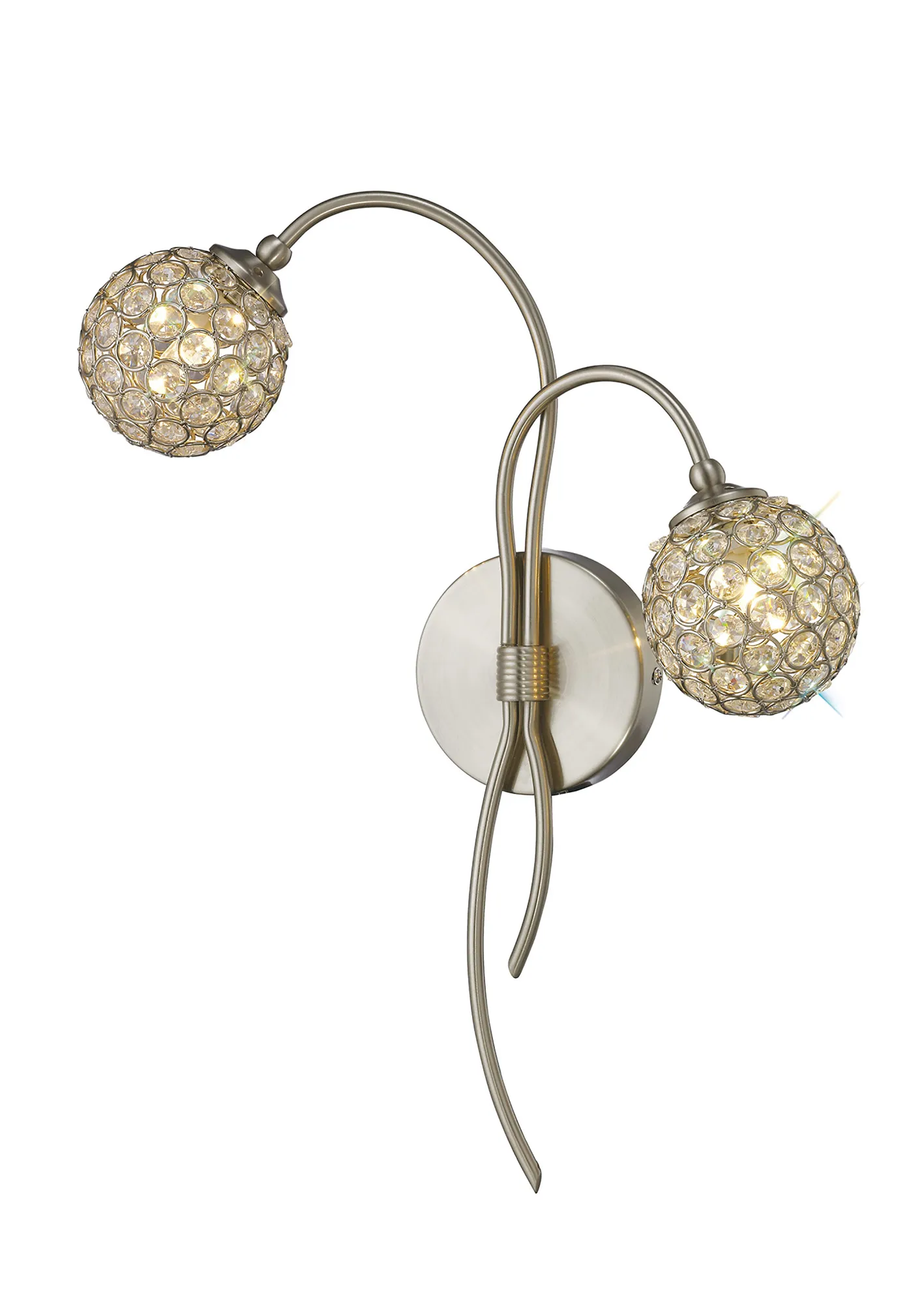 Apollo Crystal Wall Lights Diyas Armed Wall Lights